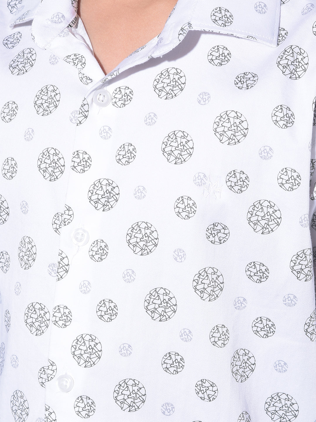 White Printed Shirt-Boys Shirts-Crimsoune Club