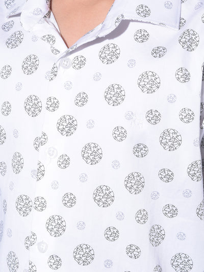 White Printed Shirt-Boys Shirts-Crimsoune Club