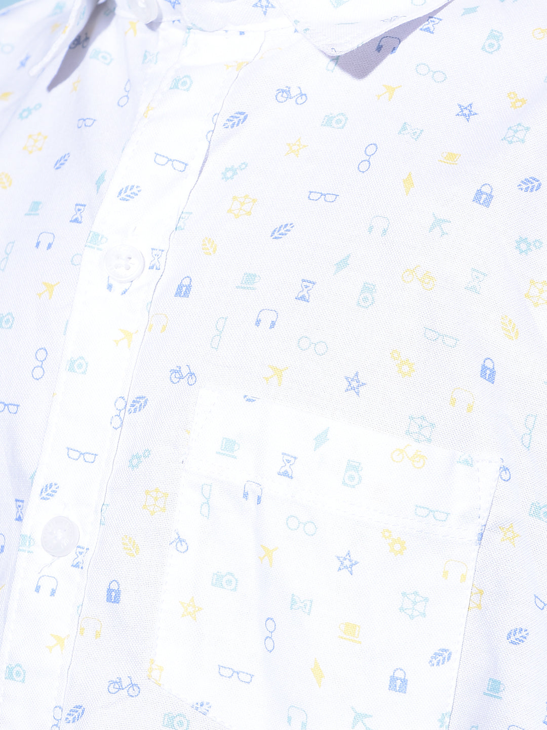 White Printed 100% Cotton Shirt-Boys Shirts-Crimsoune Club