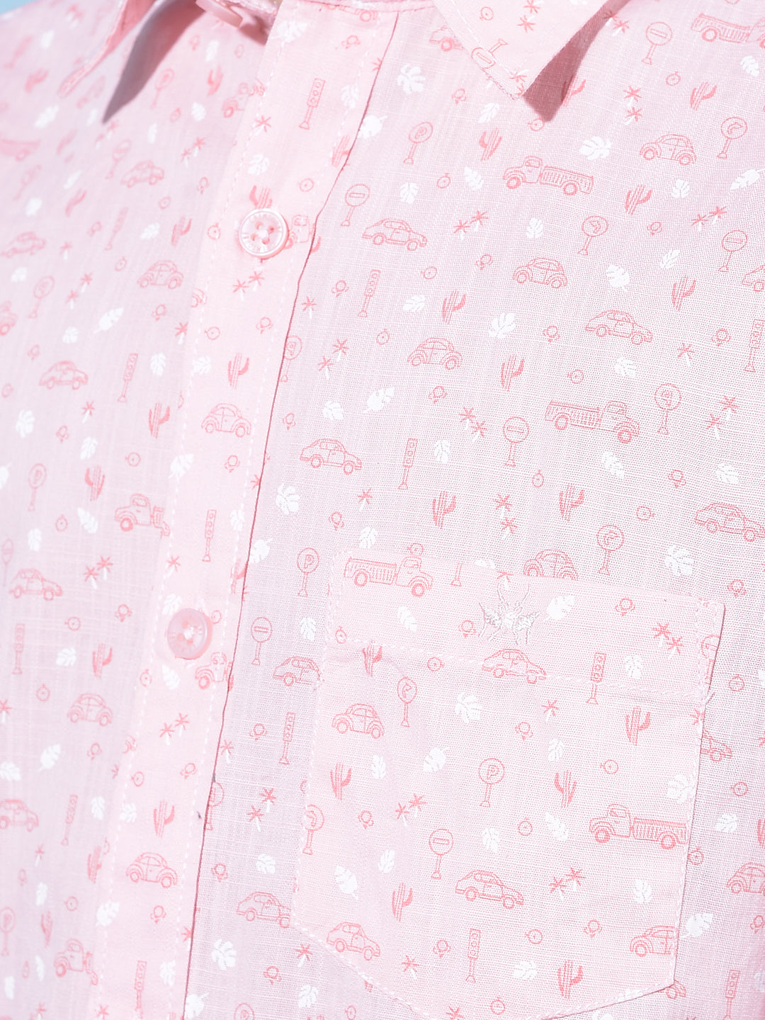 Pink Printed 100% Cotton Shirt-Boys Shirts-Crimsoune Club
