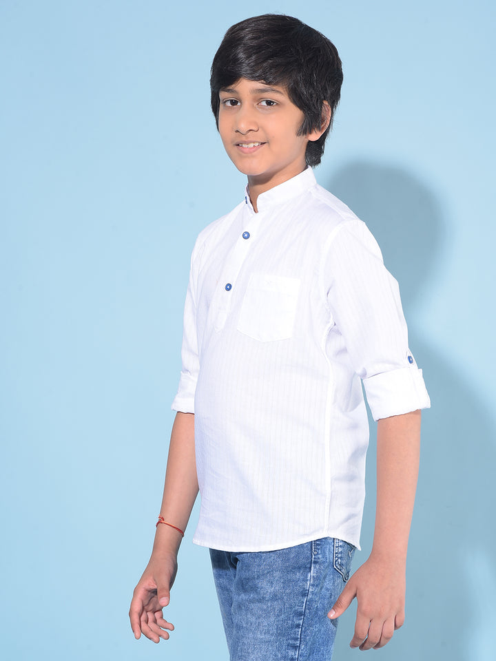 White Linen Kurta-Boys Kurta-Crimsoune Club