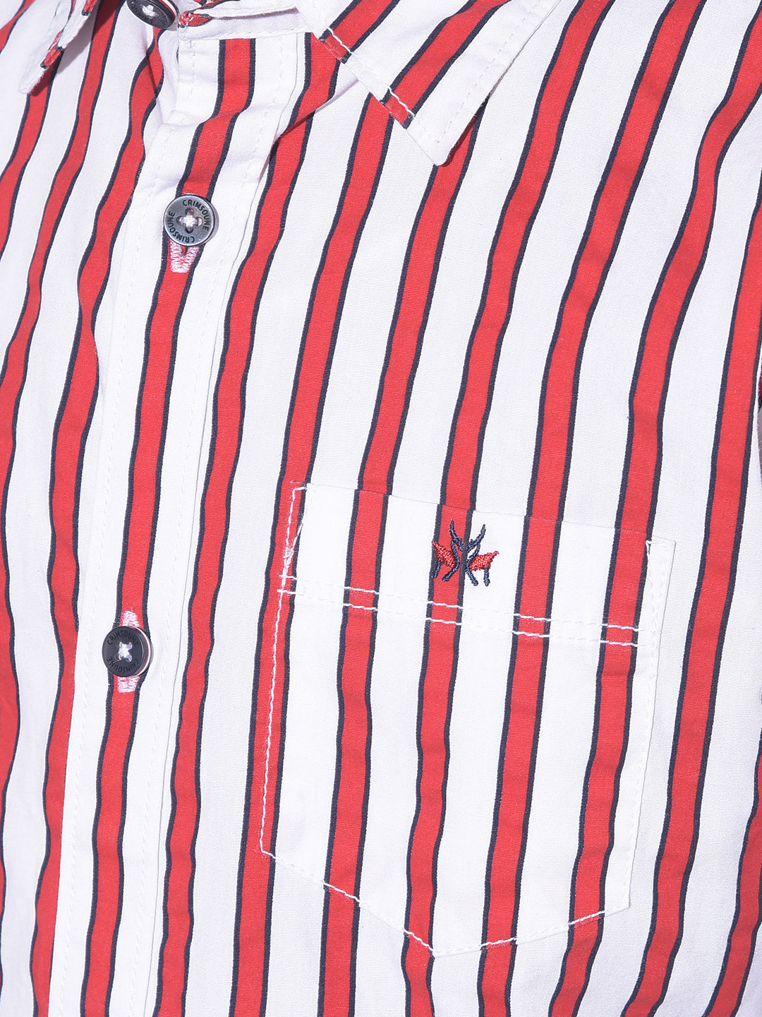 White Vertical Striped 100% Cotton Shirt-Boys Shirts-Crimsoune Club