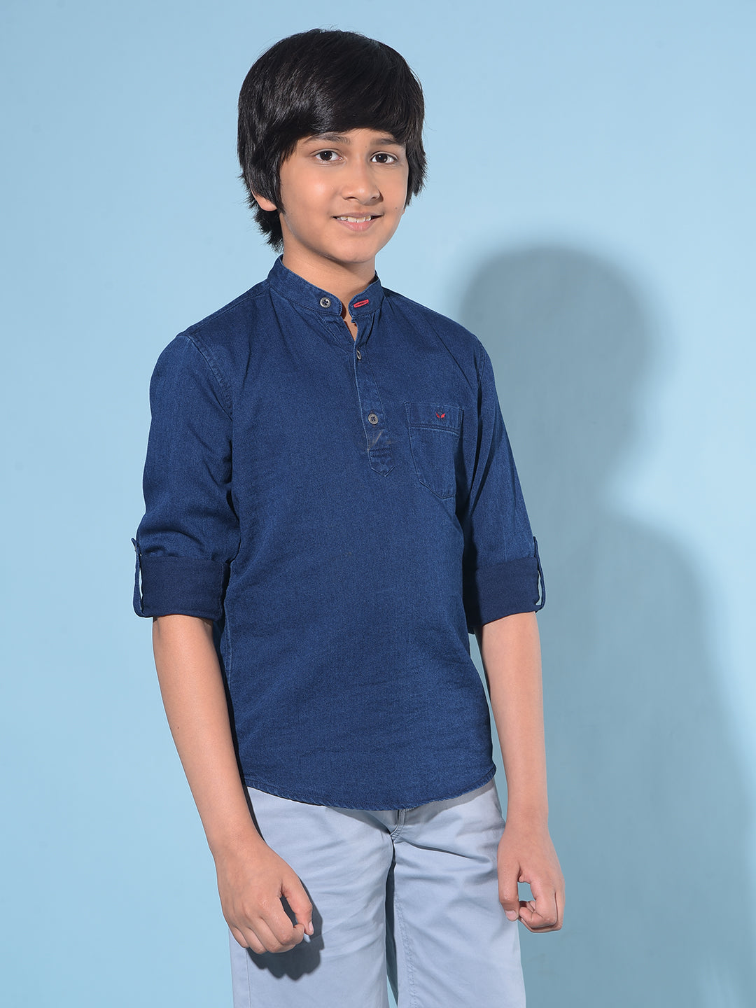 Blue 100% Cotton Shirt-Boys Shirts-Crimsoune Club