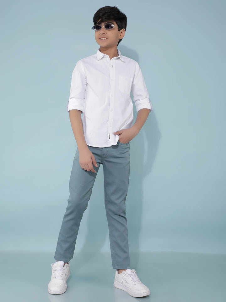 White 100% Cotton Shirt-Boys Shirts-Crimsoune Club