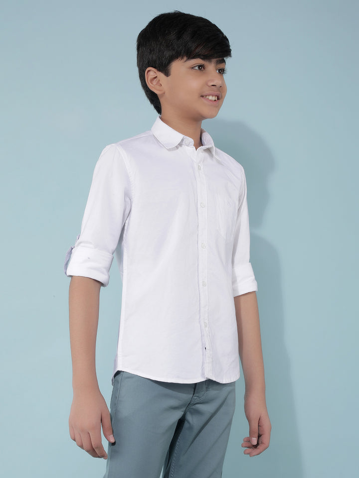 White 100% Cotton Shirt-Boys Shirts-Crimsoune Club