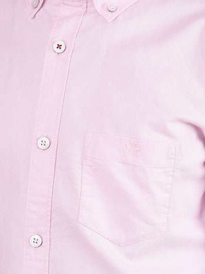 Pink Button Down Collar 100% Cotton Shirt-Boys Shirts-Crimsoune Club