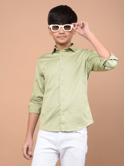 Green Shirt-Boys Shirts-Crimsoune Club