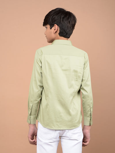 Green Shirt-Boys Shirts-Crimsoune Club