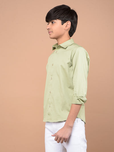 Green Shirt-Boys Shirts-Crimsoune Club