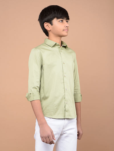 Green Shirt-Boys Shirts-Crimsoune Club