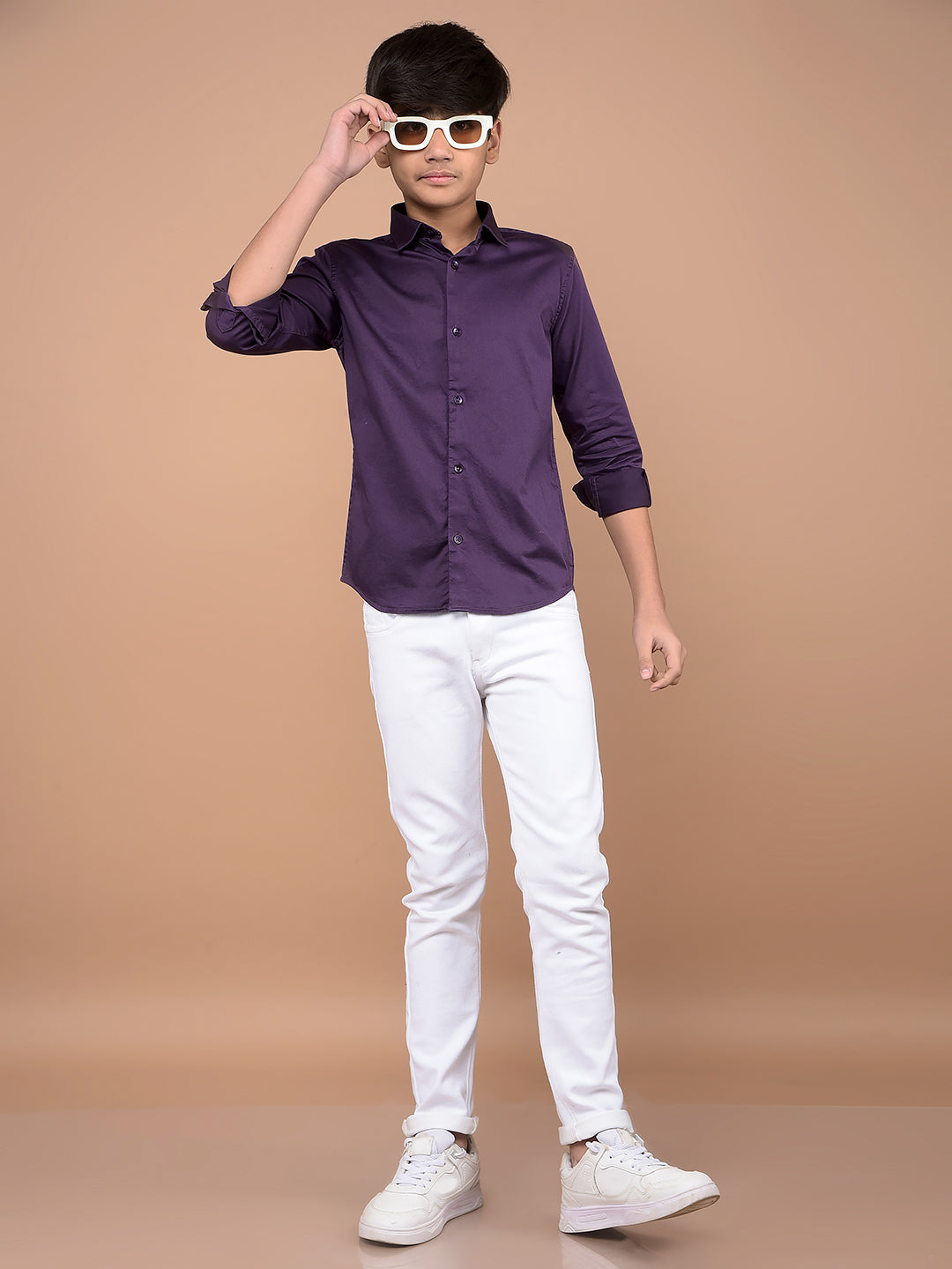 Purple Shirt-Boys Shirts-Crimsoune Club