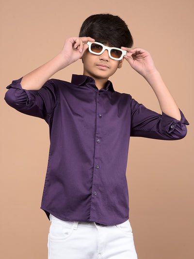 Purple Shirt-Boys Shirts-Crimsoune Club