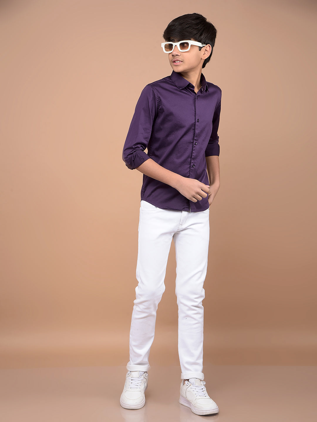 Purple Shirt-Boys Shirts-Crimsoune Club