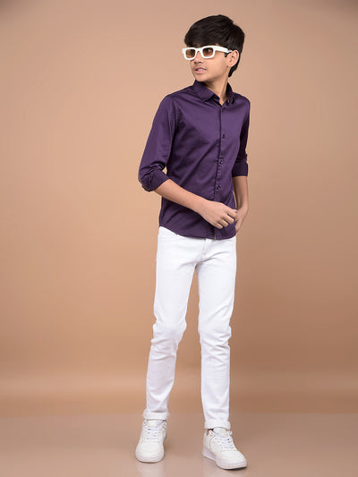Purple Shirt-Boys Shirts-Crimsoune Club