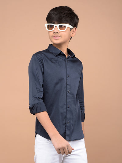 Navy Blue Shirt-Boys Shirts-Crimsoune Club