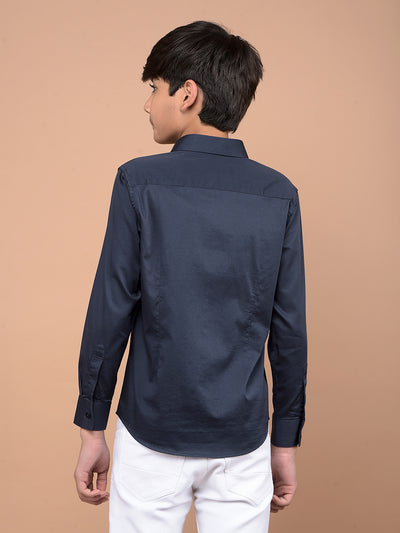 Navy Blue Shirt-Boys Shirts-Crimsoune Club