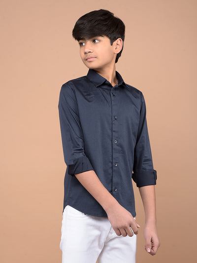 Navy Blue Shirt-Boys Shirts-Crimsoune Club