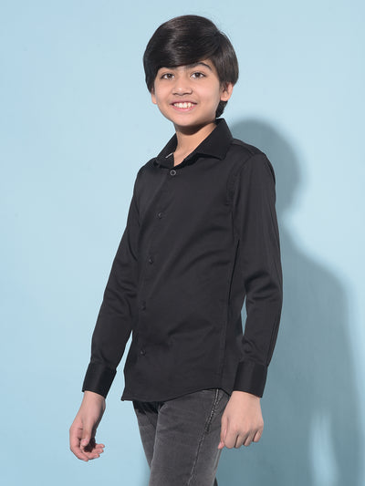 Black Shirt-Boys Shirts-Crimsoune Club