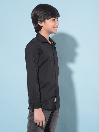 Black Shirt-Boys Shirts-Crimsoune Club