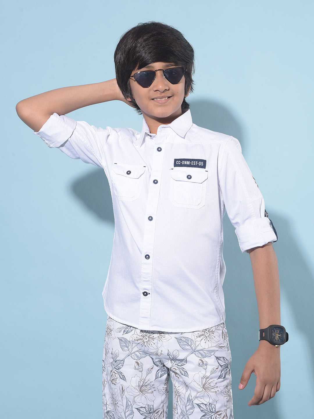 White Shirt-Boys Shirts-Crimsoune Club