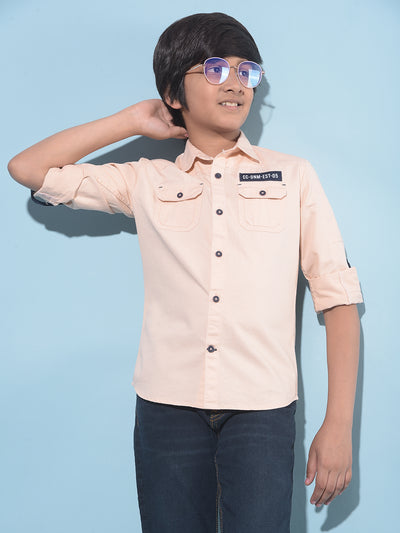 Peach Shirt-Boys Shirts-Crimsoune Club