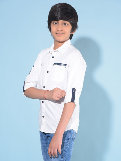 White 100% Cotton Shirt-Boys Shirts-Crimsoune Club