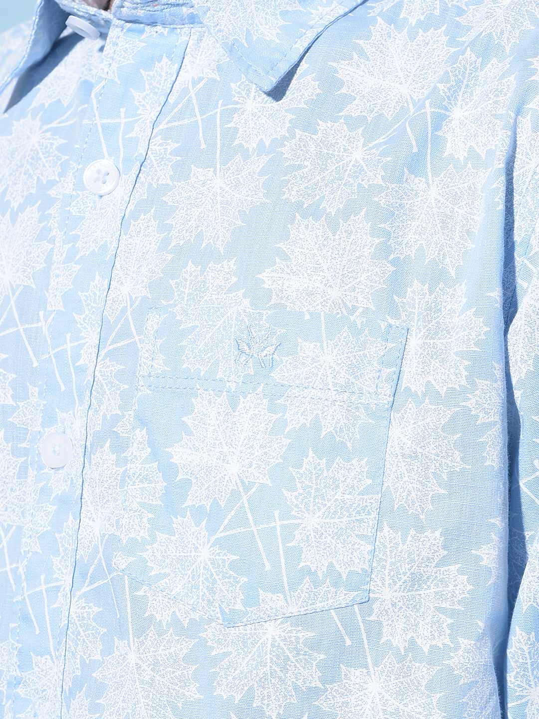 Blue Floral Printed 100% Cotton Shirt-Boys Shirts-Crimsoune Club