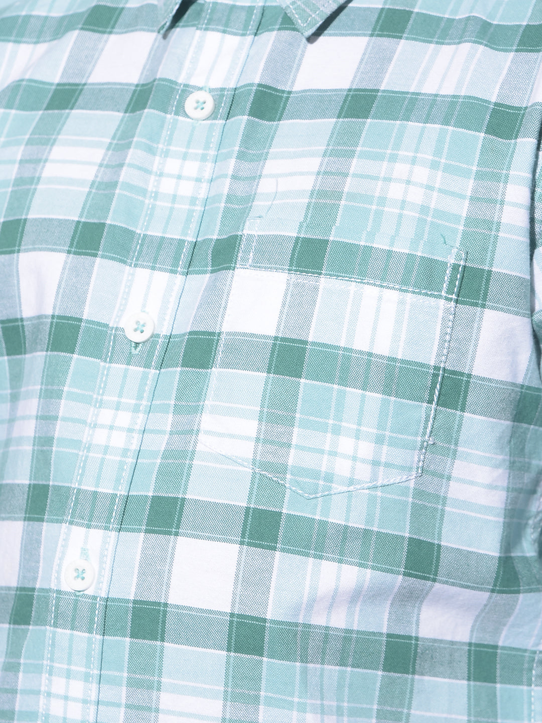 Green Tartan Check 100% Cotton Shirt-Boys Shirts-Crimsoune Club