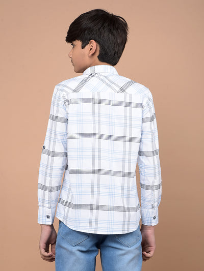 White Checked 100% Cotton Shirt-Boys Shirts-Crimsoune Club