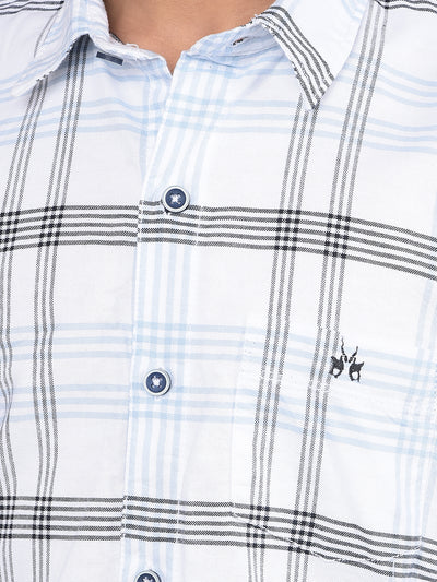 White Checked 100% Cotton Shirt-Boys Shirts-Crimsoune Club