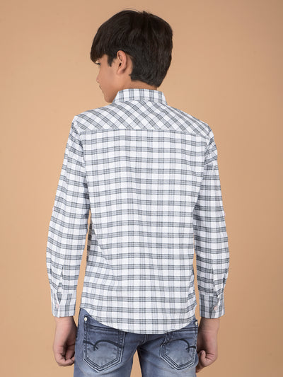 White Checked 100% Cotton Shirt-Boys Shirts-Crimsoune Club