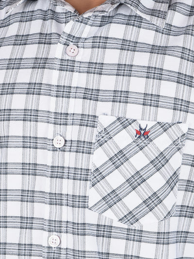 White Checked 100% Cotton Shirt-Boys Shirts-Crimsoune Club