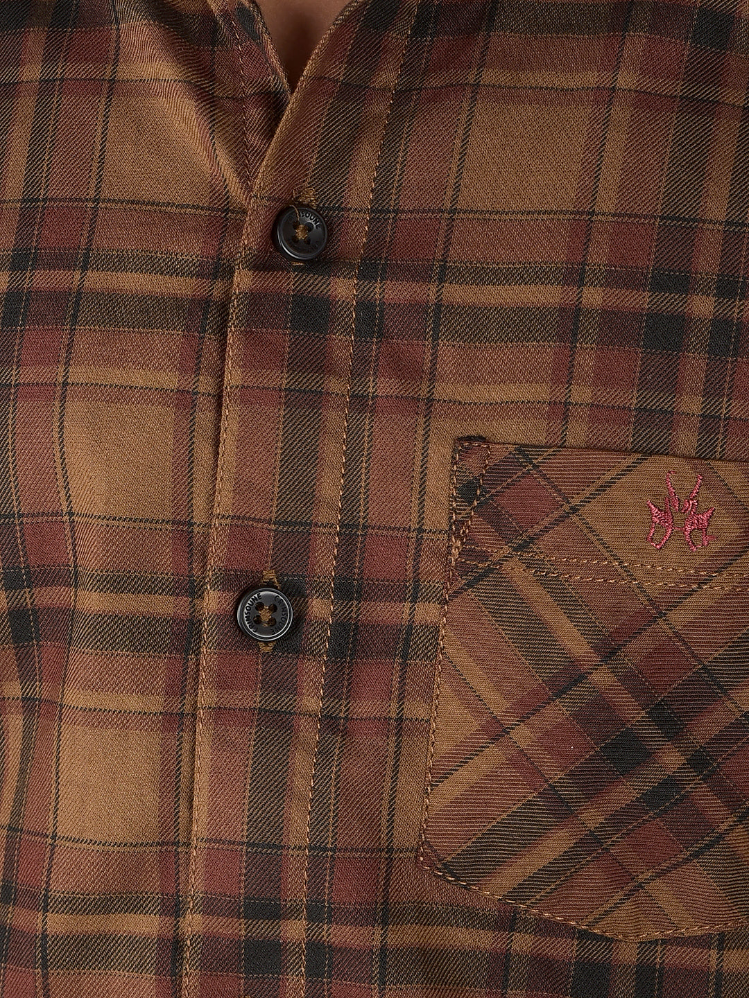 Brown Checked 100% Cotton Shirt-Boys Shirts-Crimsoune Club