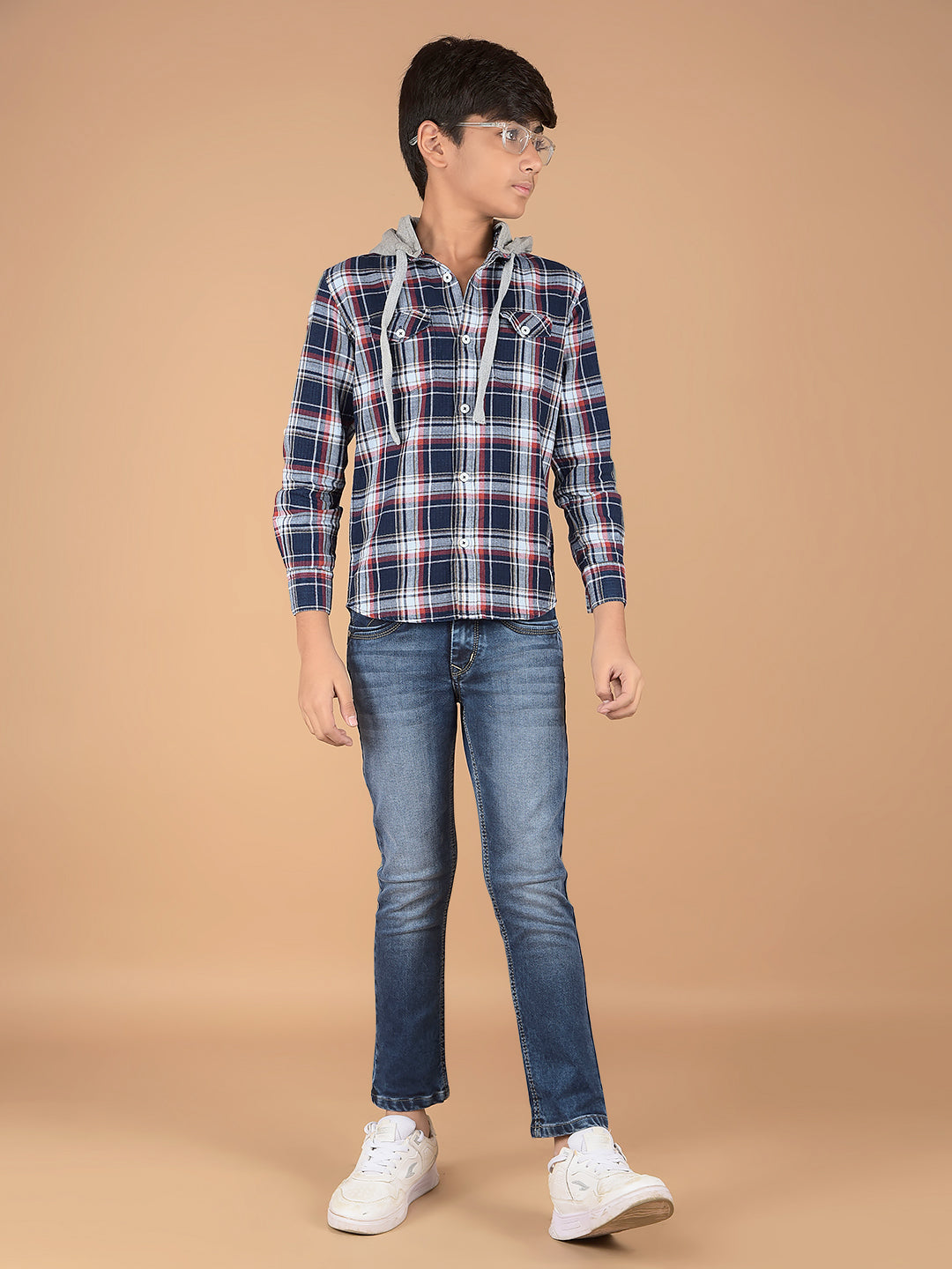 Red Checked 100% Cotton Shirt-Boys Shirts-Crimsoune Club