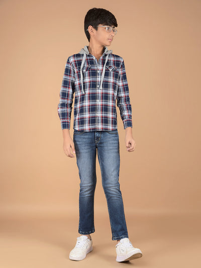 Red Checked 100% Cotton Shirt-Boys Shirts-Crimsoune Club