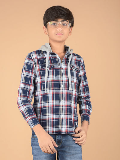 Red Checked 100% Cotton Shirt-Boys Shirts-Crimsoune Club