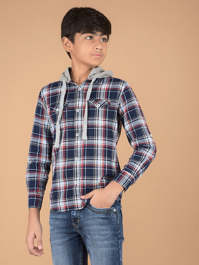 Red Checked 100% Cotton Shirt-Boys Shirts-Crimsoune Club