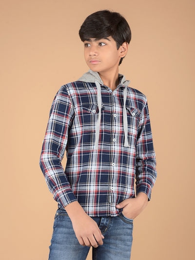Red Checked 100% Cotton Shirt-Boys Shirts-Crimsoune Club