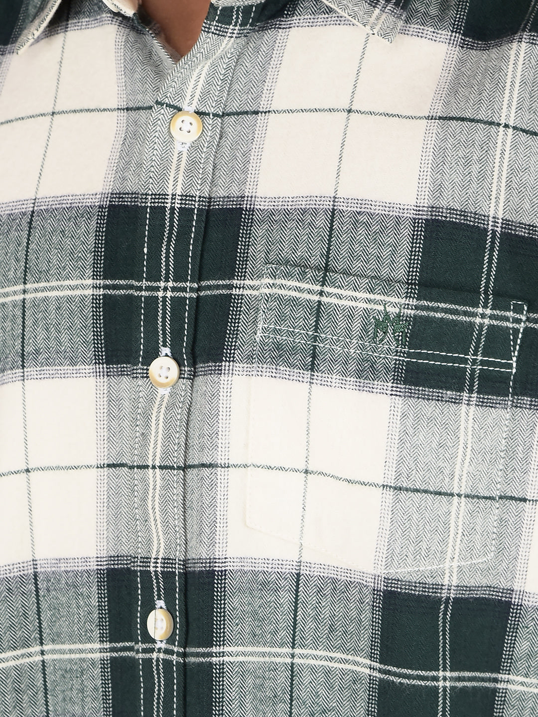 Green Checked 100% Cotton Shirt-Boys Shirts-Crimsoune Club