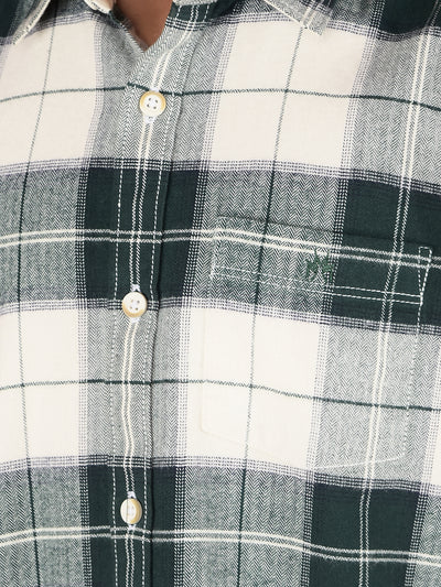 Green Checked 100% Cotton Shirt-Boys Shirts-Crimsoune Club
