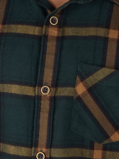Green Checked Shirt-Boys Shirts-Crimsoune Club