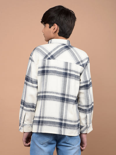 Navy Blue Checked Shirt-Boys Shirts-Crimsoune Club
