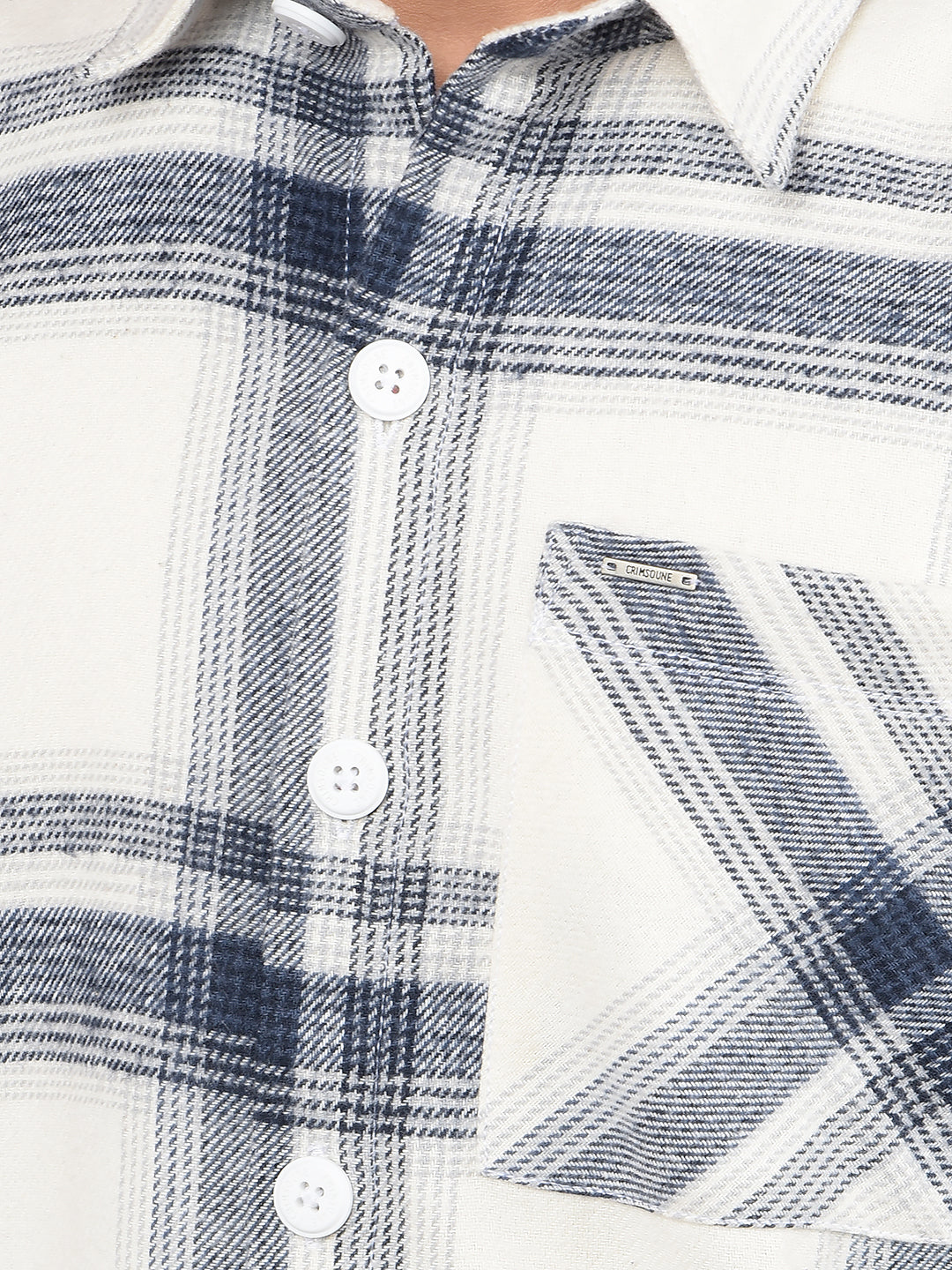 Navy Blue Checked Shirt-Boys Shirts-Crimsoune Club