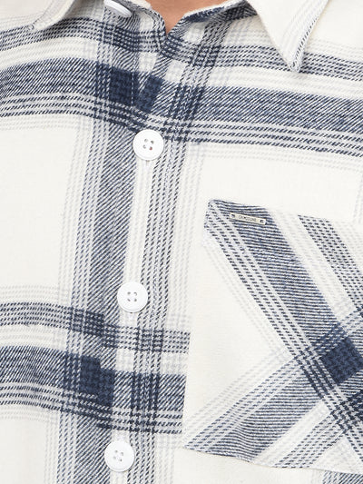 Navy Blue Checked Shirt-Boys Shirts-Crimsoune Club