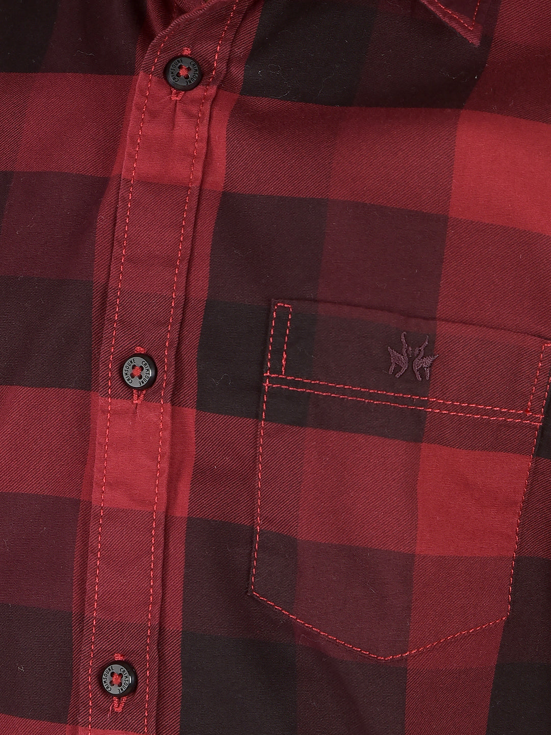 Maroon Checked 100% Cotton Shirt-Boys Shirts-Crimsoune Club