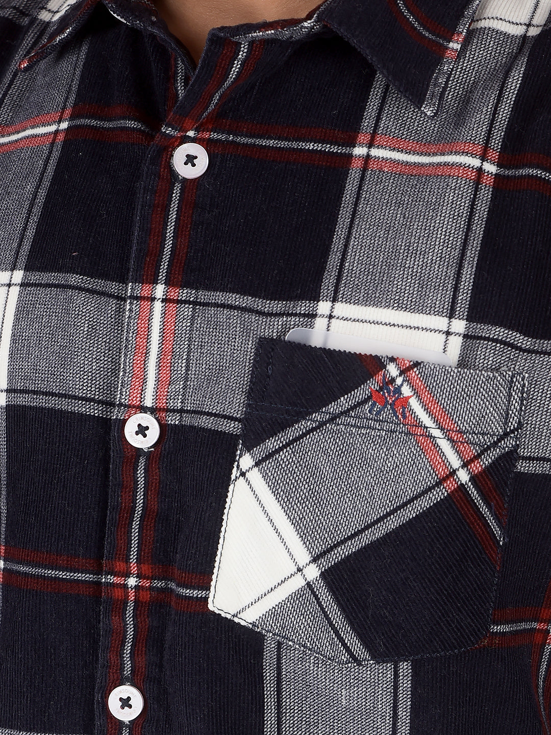 Navy Blue Checked 100% Cotton Shirt-Boys Shirts-Crimsoune Club