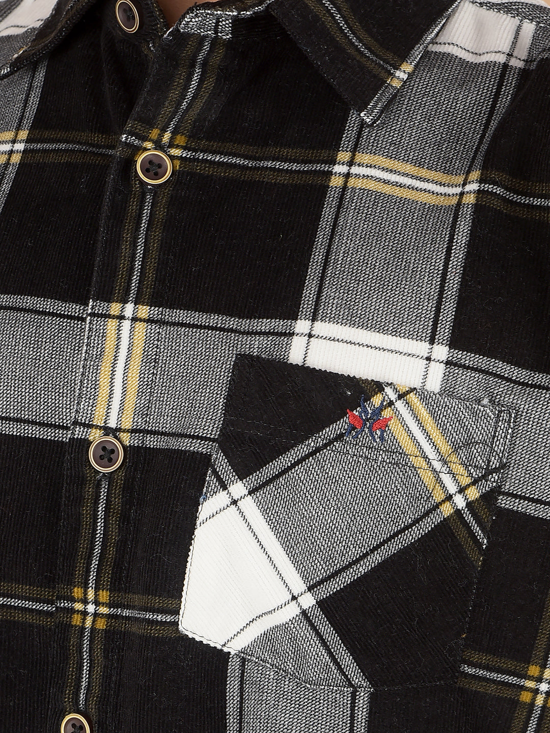Black Checked 100% Cotton Shirt-Boys Shirts-Crimsoune Club