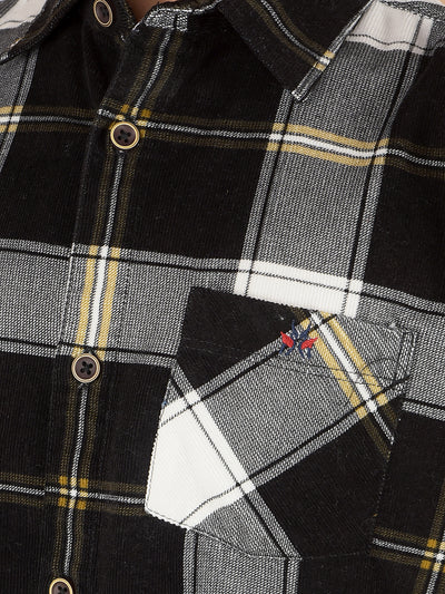 Black Checked 100% Cotton Shirt-Boys Shirts-Crimsoune Club