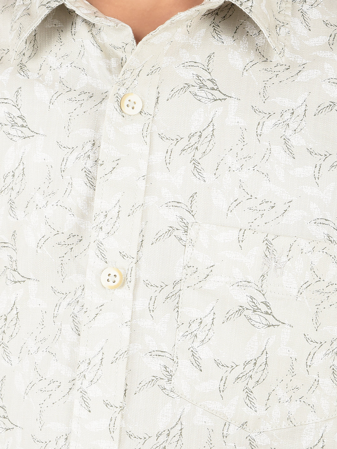 Grey Floral Print 100% Cotton Shirt-Boys Shirts-Crimsoune Club