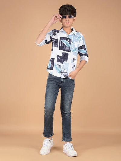Multi-Color Floral Print Shirt-Boys Shirts-Crimsoune Club